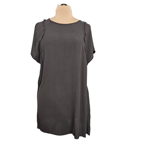 Grade & Gather Black Women's Tunic Dress Pockets Large Minimal Goth Witchy - Picture 1 of 15